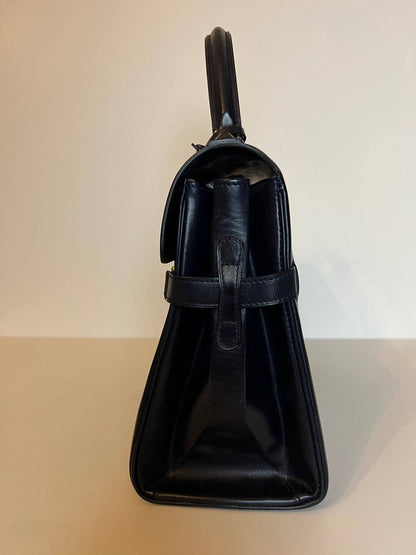 Delvaux Tempete Top Handle Navy Blue 1970's