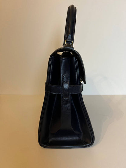 Delvaux Tempete Top Handle Navy Blue 1970's