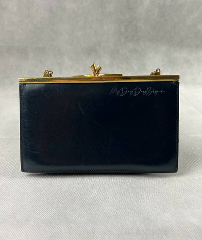 Delvaux Vintage Top Handle Navy Blue 1964
