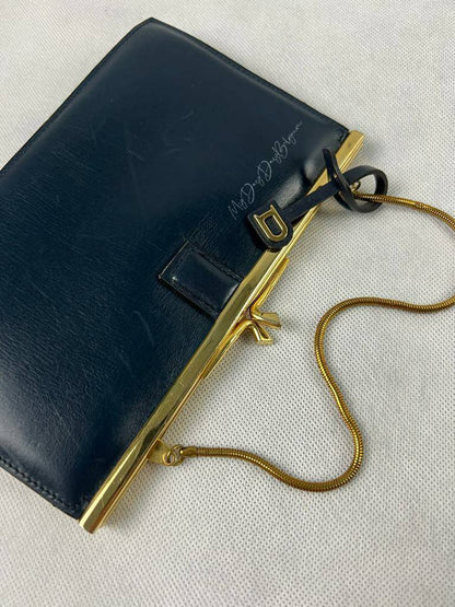 Delvaux Vintage Top Handle Navy Blue 1964