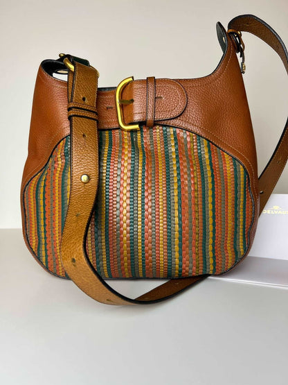 Delvaux vintage crossbody bag in toile de cuir 1996