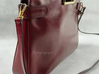 Delvaux Vintage Crossbody / Shoulder Bag Burgundy Red 1978