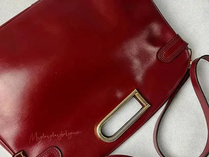 Delvaux Vintage Crossbody / Shoulder Bag Burgundy Red 1978
