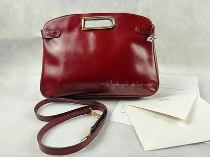 Delvaux Vintage Crossbody / Shoulder Bag Burgundy Red 1978