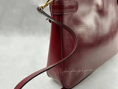 Delvaux Vintage Crossbody / Shoulder Bag Burgundy Red 1978
