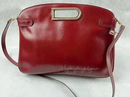 Delvaux Vintage Crossbody / Shoulder Bag Burgundy Red 1978