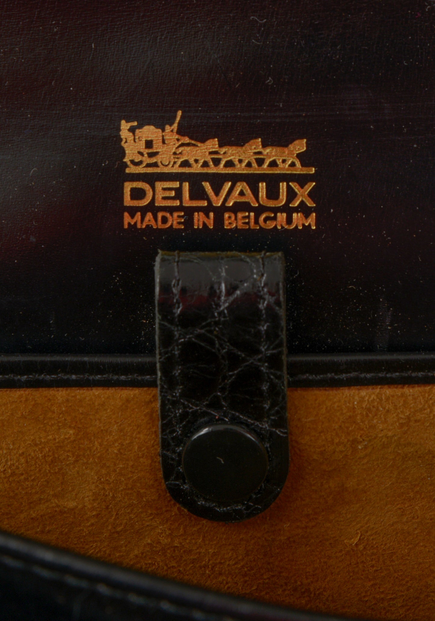 Delvaux vintage top handle handbag in alligator leather 1980
