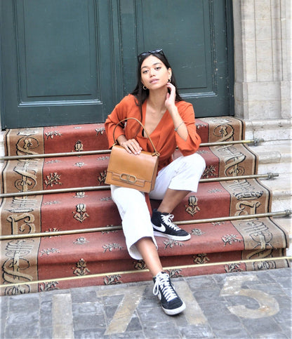 Delvaux Vintage Top Handle Camel 1975