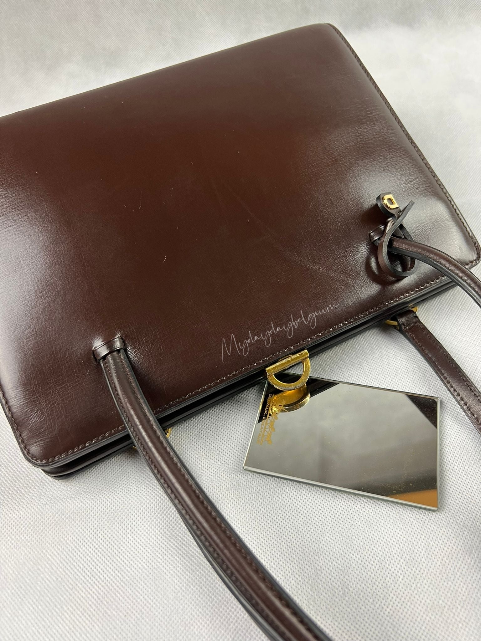 Delvaux Leather-Trimmed Canvas Bag - Brown Shoulder Bags, Handbags