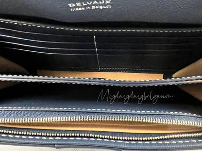 Delvaux Brillant Wallet on Chain Crossbody / Shoulder Bag Navy Blue 2022