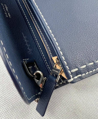 Delvaux Brillant Wallet on Chain Crossbody / Shoulder Bag Navy Blue 2022