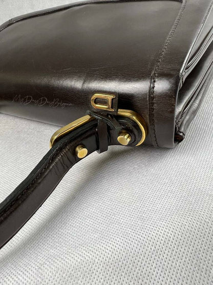 Delvaux vintage top handle bag brown 1977