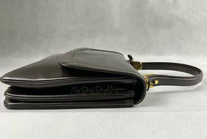 Delvaux vintage top handle bag brown 1977