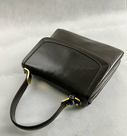 Delvaux vintage top handle bag brown 1977