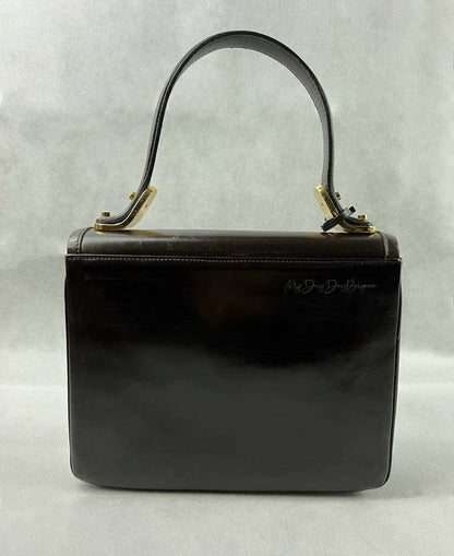Delvaux vintage top handle bag brown 1977