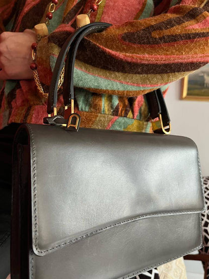 Delvaux Vintage Top Handle Grey 1969